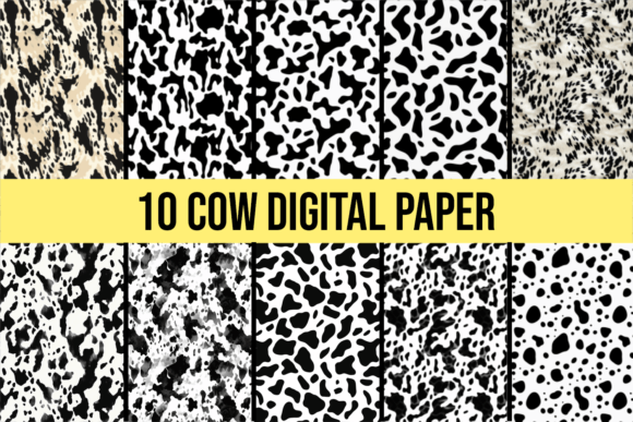 10 Seamless Cow Paper Patterns