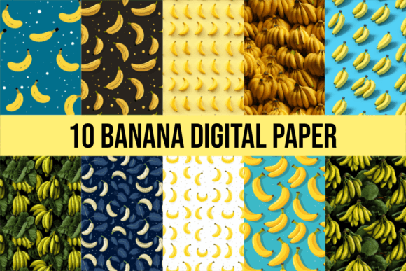 10 Seamless Patterns of Bananas Paper: Creative Uses for Everyday Projects