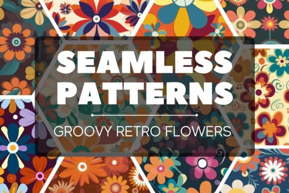 20 Groovy Retro Flower Seamless Patterns