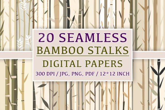 20 Seamless Bamboo Stalks Patterns for Creative Projects