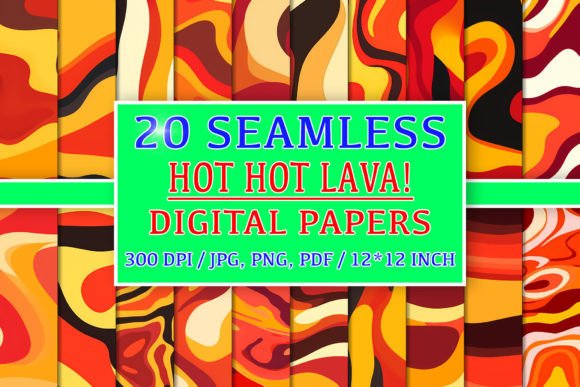 20 Seamless Hot Hot Lava Patterns: A Versatile Design Resource for Creative Projects