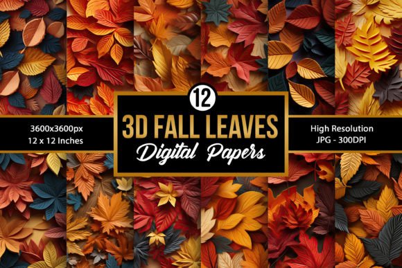 3D Fall Leaves Seamless Patterns: A Versatile Solution for Creative Projects