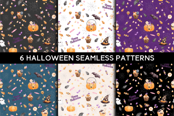 6 Halloween Seamless Patterns for Creative Projects and Design Needs