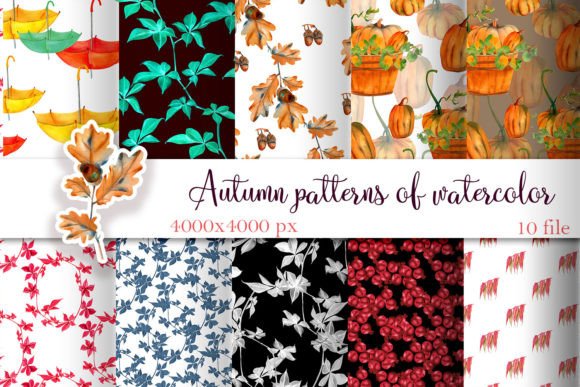 Autumn Patterns of Watercolor