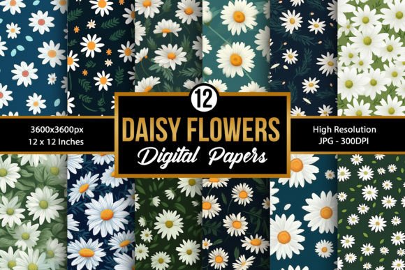 Cute Daisy Flowers Seamless Patterns: A Versatile Digital Resource for Creative Projects