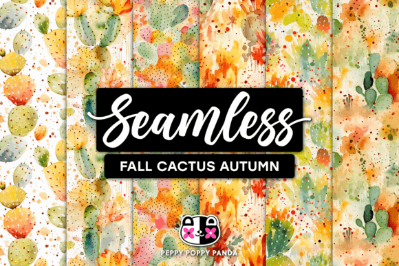 Fall Cactus Autumn Seamless Patterns: A Versatile Digital Asset for Creative Projects
