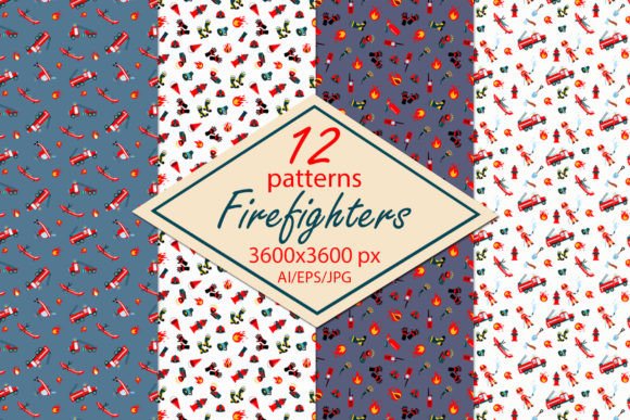 Fire Fighter Paper Seamless Patterns