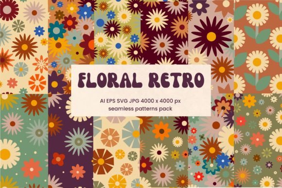 Floral Retro Seamless Patterns: A Versatile Design Asset for Creative Projects