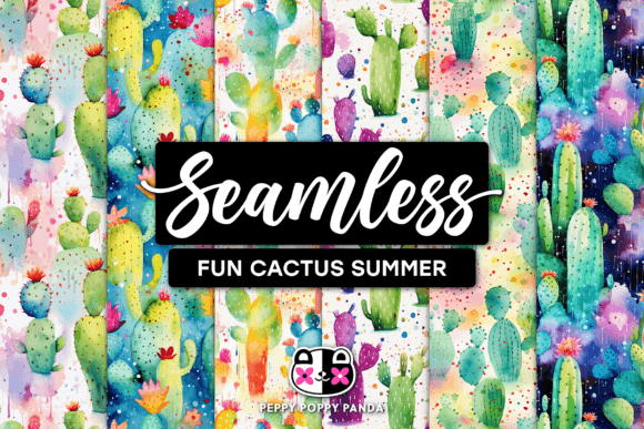 Fun Cactus Summer Seamless Patterns: A Versatile Design Solution for Creatives