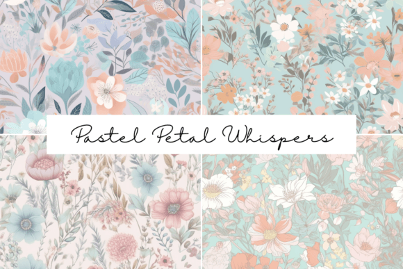 Pastel Petal Whispers Seamless Patterns