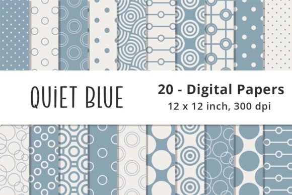 Seamless Muted Blue Digital Patterns for Design Projects