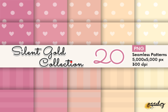 Silent Gold Collection Patterns Set: A Versatile Design Resource for Creative Projects