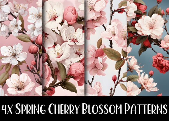 Spring Cherry Blossom Flower Patterns