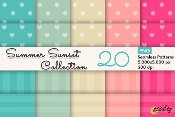 Summer Sunset Collection Patterns Set: A Versatile Design Resource for Creative Projects