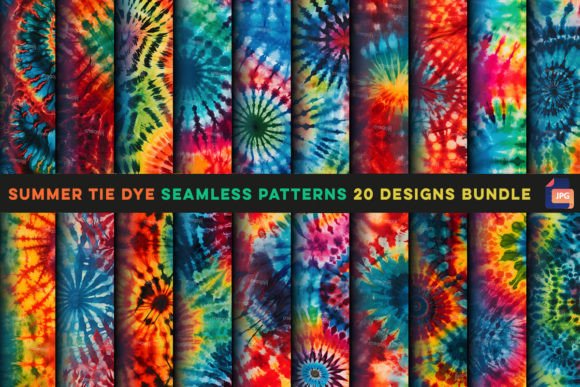 Summer Tie Dye Seamless Patterns: A Versatile Design Resource for Print-on-Demand Creators