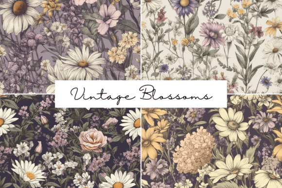 Vintage Blossoms Seamless Patterns