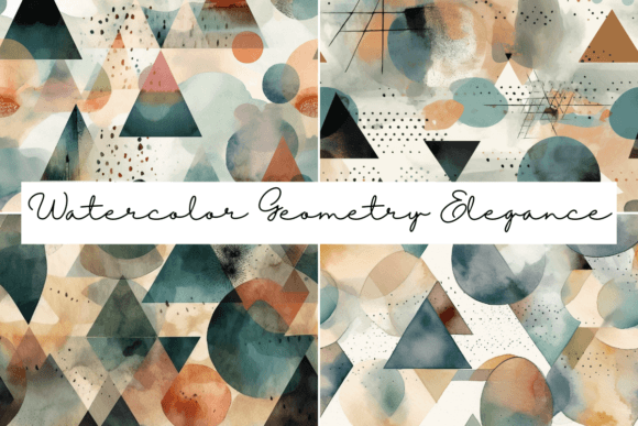 Watercolor Geometry Seamless Patterns: Merging Art and Design in a Modern World