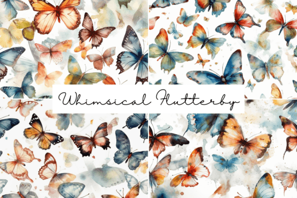 Whimsical Flutterby Seamless Patterns